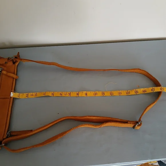 Harbour 2nd light brown leather crossbody purse travel bag - Picture 10 of 12